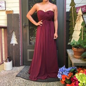 NEVER WORN “wine” colored bridesmaids dress
